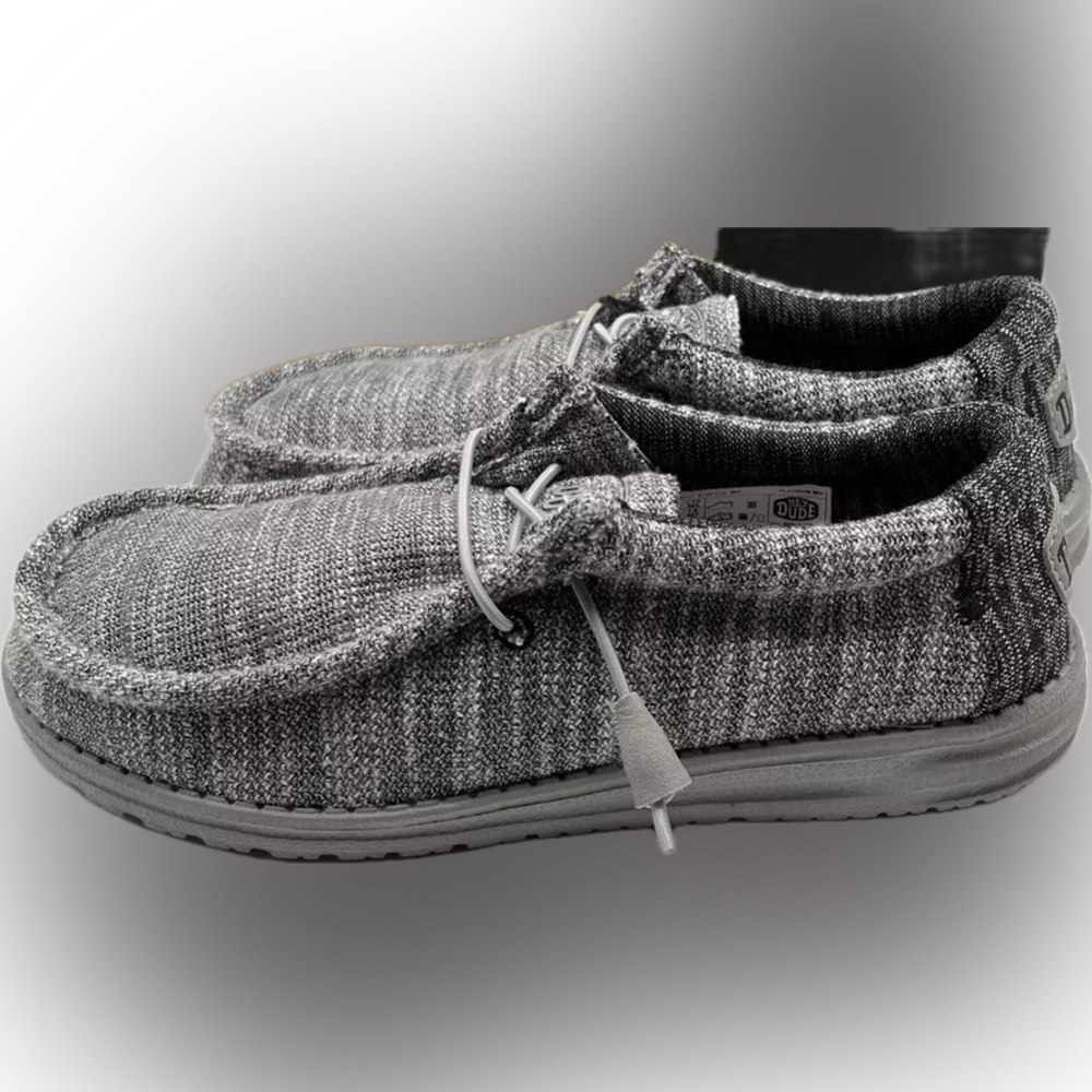 HEY DUDE Men’s WALLY Stretch Platinum Grey Casual Slip On Shoes 🌺  men 7 women 9 - Picture 2 of 6
